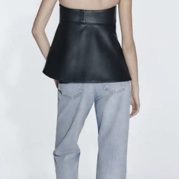 NWT ZARA Mid Rise Cropped Straight Leg Light Blue Denim Jeans 8 Relaxed Fit Crop - Picture 5 of 11